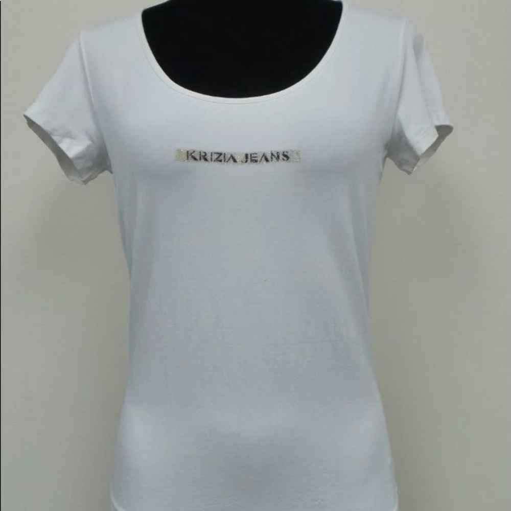 Krizia Jeans white short sleeves tee shirt, M